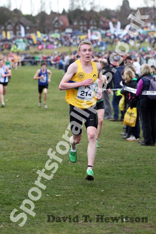 Calum Johnson in the Under-20 Men, McCain Inter Counties Cross Country, Cofton Park, Birmingham.
